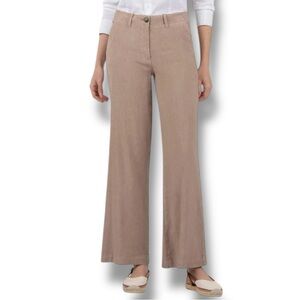Kut From The Kloth Meg High Rise Wide Leg Khaki Linen Pant Size 10 NWT